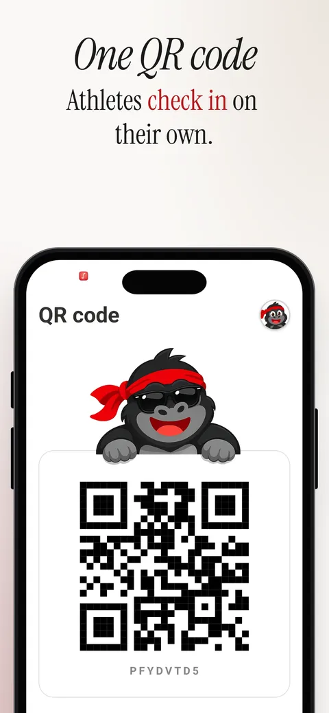 Focus template, screen 2: “One QR code” over a Combatly screen